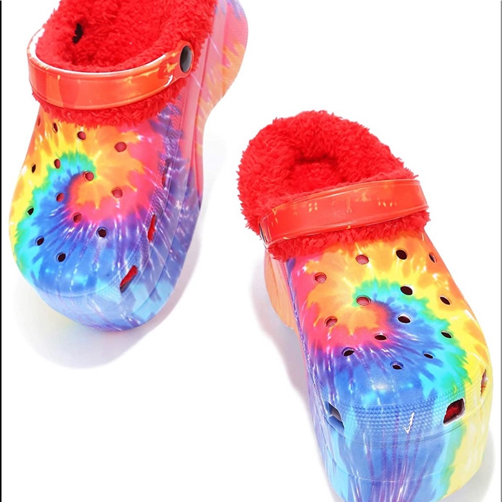 Platform Clog Slides